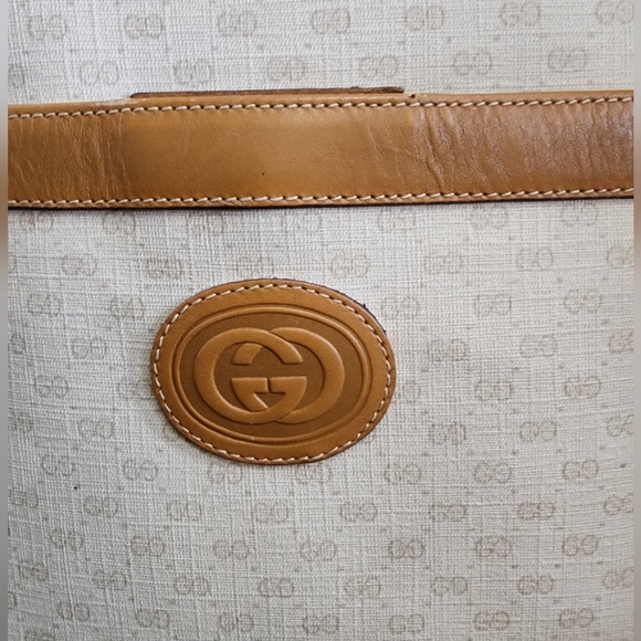 Gucci GG Plus Canvas Web Tote Bag with Leather Trim - Picture 3 of 12